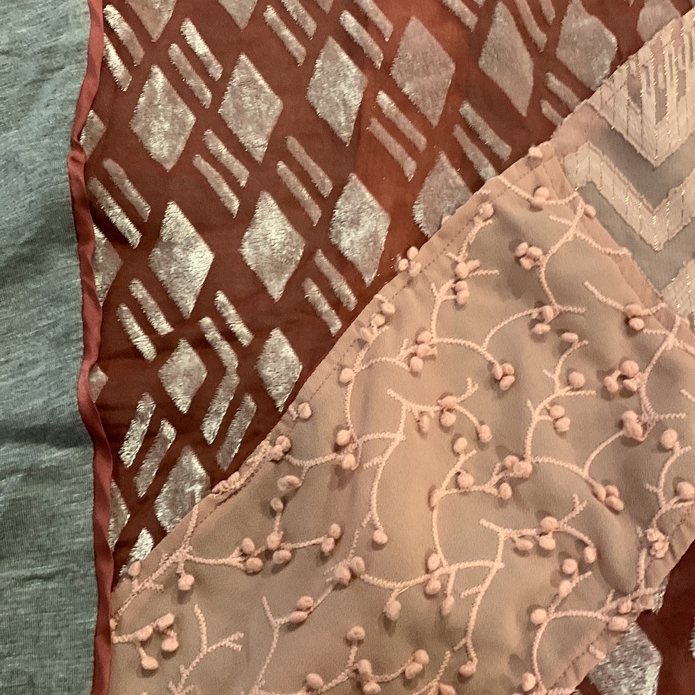 Anthropologie Patchwork Blouse Sequin Diamond Flo… - image 8